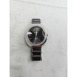 August Steiner Women's AS8066BK Swiss Quartz Diamond &Crystal Ceramic Watch $395